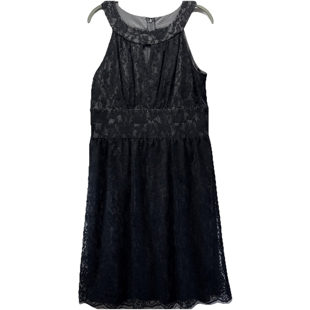 Suzi Chin Maggy Boutique Women's Dress Size 12 Solid Black Lace Lined Whimsigoth